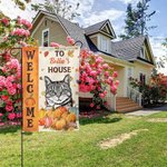 Henkilökohtainen Koira Kissa Kurpitsat Puutarha lippu 1-3 nimet Piha kuisti sisustus Halloween Housewarming lahja perheelle puutarhanhoito lemmikkieläinten ystäville