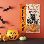 Henkilökohtainen Koira Kissa Kurpitsat Puutarha lippu 1-3 nimet Piha kuisti sisustus Halloween Housewarming lahja perheelle puutarhanhoito lemmikkieläinten ystäville