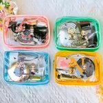 Personalized Birth Flower Clear Waterproof Makeup Bag with Name and Cartoon Character Birthday Anniversary Christmas Gift for Women Girls