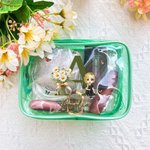 Personalized Birth Flower Clear Waterproof Makeup Bag with Name and Cartoon Character Birthday Anniversary Christmas Gift for Women Girls