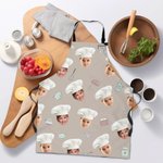 Chapeau de chef personnalisé 1-3 Photos Avatar Tablier avec sangle réglable Cadeau de pendaison de crémaillère pour la famille Amoureux de la cuisine