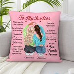 Personalizado To My Besties Inspiration Quote Throw Pillow Cover with Name Birthday Souvenir Gift for Sisters Friends