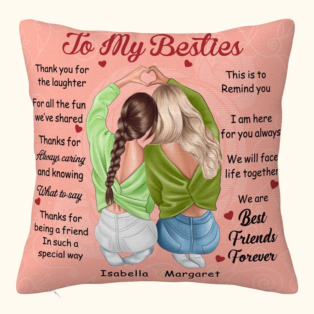 Personalised To My Besties Inspiration Quote Throw Pillow Cover