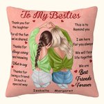 Personalizado To My Besties Inspiration Quote Throw Pillow Cover with Name Birthday Souvenir Gift for Sisters Friends