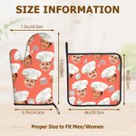 Cappello da cuoco personalizzato con foto del viso del bambino Set di guanti da forno e presine da cucina resistenti al calore Regalo di compleanno pe