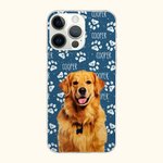 Personalised Multicolour Cute Paw Print Dog Cat Photo Phone Case for iPhone with Name Birthday Christmas Gift for Pet Lovers