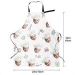 Chapeau de chef personnalisé 1-3 Photos Avatar Tablier avec sangle réglable Cadeau de pendaison de crémaillère pour la famille Amoureux de la cuisine