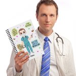 Gepersonaliseerd Cartoon Karakter Dagelijks Affirmaties 120 Pagina's A5 gelinieerd spiraal notitieboek met naam Waardering Inspirerend Geschenk voor V