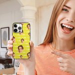 Personalized Multicolour Funny Face Slim Phone Case for iPhone with Name Birthday Anniversary Christmas Gift for Men Women