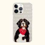 Personalized Oil Painting Dog Cat Photo Multicolour Slim Phone Case for iPhone with Repeating Names Birthday Christmas Gift for Pet Lovers