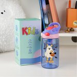 Personalized Cute Ghost Pumpkin Bat Design 16oz Kid Name Water Bottle with Silicone Straw and Handle Halloween Gift for Kids Boys Girls
