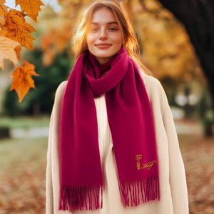 Écharpe Super Douce Personnalisée avec Fleur de Naissance et Nom Brodés Foulard Accessoire de Fête Cadeau Anniversaire Noël pour Femme Homme Famille