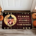 Personifierad flerfärgad Halloween-tema häxa vampyr månsken stjärnhimmel dörrmatta med namn heminredning Happy Halloween present till familj vän