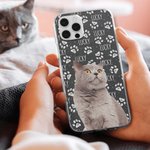Personalised Multicolour Cute Paw Print Dog Cat Photo Phone Case for iPhone with Name Birthday Christmas Gift for Pet Lovers