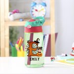 Personlig söt tecknad karaktär pumpa design 16oz vattenflaska med initialer och namn Halloween fest favoritgåva för barn