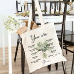 Personalisierte Geburt Blume Bouquet Bibel Vers Canvas Tote Bag mit Namen inspirierend Weihnachten Geburtstag christliches Geschenk für Frauen