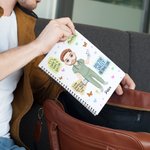 Gepersonaliseerd Cartoon Karakter Dagelijks Affirmaties 120 Pagina's A5 gelinieerd spiraal notitieboek met naam Waardering Inspirerend Geschenk voor V