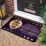 Personifierad flerfärgad Halloween-tema häxa vampyr månsken stjärnhimmel dörrmatta med namn heminredning Happy Halloween present till familj vän