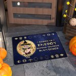 Personifierad flerfärgad Halloween-tema häxa vampyr månsken stjärnhimmel dörrmatta med namn heminredning Happy Halloween present till familj vän