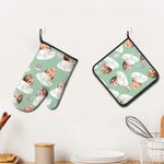 Cappello da cuoco personalizzato con foto del viso del bambino Set di guanti da forno e presine da cucina resistenti al calore Regalo di compleanno pe