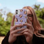 Personalized Multicolour Funny Face Slim Phone Case for iPhone with Name Birthday Anniversary Christmas Gift for Men Women