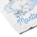 Coperta personalizzata con mesi elefante floreale e nome deorazione per cameretta regalo per baby shower per neonati o bambini