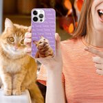 Personalized Oil Painting Dog Cat Photo Multicolour Slim Phone Case for iPhone with Repeating Names Birthday Christmas Gift for Pet Lovers
