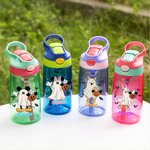 Personalized Cute Ghost Pumpkin Bat Design 16oz Kid Name Water Bottle with Silicone Straw and Handle Halloween Gift for Kids Boys Girls