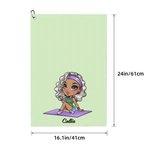 Asciugamano in cialda personalizzato multicolore con nome e clip da appendere, regalo di compleanno portatile per gli amanti dello sport.