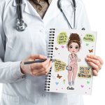 Gepersonaliseerd Cartoon Karakter Dagelijks Affirmaties 120 Pagina's A5 gelinieerd spiraal notitieboek met naam Waardering Inspirerend Geschenk voor V