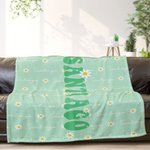Personalized Daisy Bubble Title Soft Throw Blanket with Repeating Names Multicolour Home Decor Birthday Christmas Gift for Girls Women