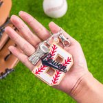 Personalized Baseball Design Initial Wooden Tag with Name Tournament Season Team Gift for Sports Lovers Athletes