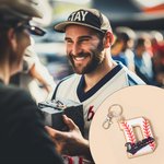 Personalized Baseball Design Initial Wooden Tag with Name Tournament Season Team Gift for Sports Lovers Athletes