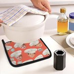 Cappello da cuoco personalizzato con foto del viso del bambino Set di guanti da forno e presine da cucina resistenti al calore Regalo di compleanno pe