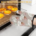 Cappello da cuoco personalizzato con foto del viso del bambino Set di guanti da forno e presine da cucina resistenti al calore Regalo di compleanno pe
