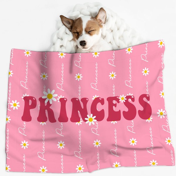 Personalisierte Multicolor Gänseblümchen florale Blase Titel Namen weiche doppelte Schicht Hund Katze Decke mit gepunkteten Backing Geburtstag Geschen