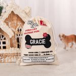 Personalized Dog Bone Santa Sack Drawstring Treat Bag with Name Reusable Christmas Party Supplies Favor Gift for Pets