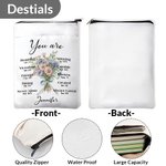 Personalised Birth Flower Bouquet Waterproof Book Sleeve with Bible Verse and Name Religious Christmas Gift for Christian Reading Lovers