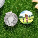 Personalized Cartoon Character Golf Ball Marker Magnetic Hat Clip with Name Birthday  Christmas Gift for Golf Player