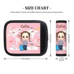 Personalized Set of 2 World Map Cartoon Character Luggage Handle Wraps with Name Birthday Christmas Travel Accessories Gift for Boys Girls