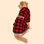 Personalized Classic Plaid Soft Warm Puppy Dog Hoodie Clothes with Name Birthday Christmas Gift for Pet Lover