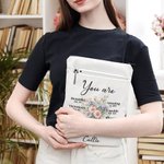 Personalised Birth Flower Bouquet Waterproof Book Sleeve with Bible Verse and Name Religious Christmas Gift for Christian Reading Lovers