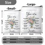 Personalised Birth Flower Bouquet Waterproof Book Sleeve with Bible Verse and Name Religious Christmas Gift for Christian Reading Lovers