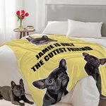 Couverture Douce Personnalisée avec Texte et 1-6 Photos de l'Animal de Compagnie Décoration Maison Cadeau Anniversaire Noël pour Amoureux des Animaux