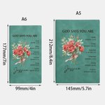 Cahier 200 Pages Personnalisé avec Nom et Fleur de Naissance Verset Biblique Carnet à Couverture en Cuir pour Femme Chrétienne Cadeau Anniversaire