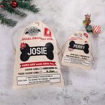 Personalized Dog Bone Santa Sack Drawstring Treat Bag with Name Reusable Christmas Party Supplies Favor Gift for Pets