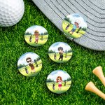 Personalized Cartoon Character Golf Ball Marker Magnetic Hat Clip with Name Birthday  Christmas Gift for Golf Player