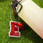 Personalised Double Layer Glitter Acrylic Bag Water Bottle Initial Name Tag Keychain with Colorful Tassel Birthday Christmas Gift for Women Girls