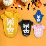 Personalizado brillando esqueleto huesos caliente suave perro gato sudadera con capucha con el nombre de todas las razas lindo partido del animal domé