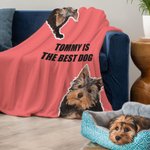 Couverture Douce Personnalisée avec Texte et 1-6 Photos de l'Animal de Compagnie Décoration Maison Cadeau Anniversaire Noël pour Amoureux des Animaux